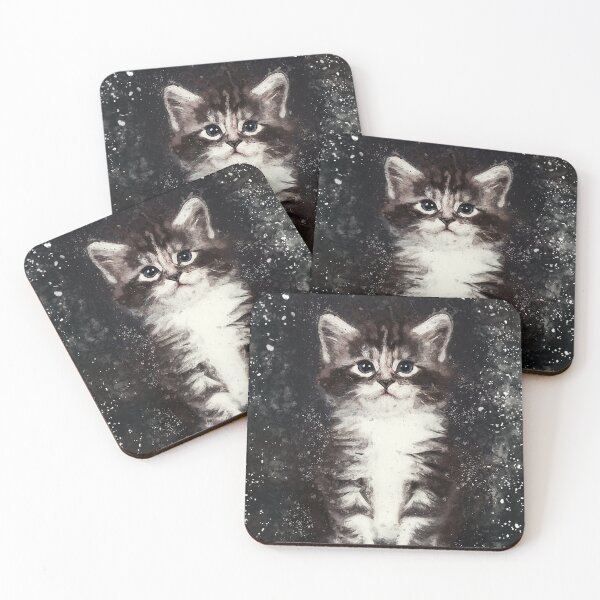 Item preview, Bicolor Cute Kitten Portrait designed and sold by berwies-artwork.