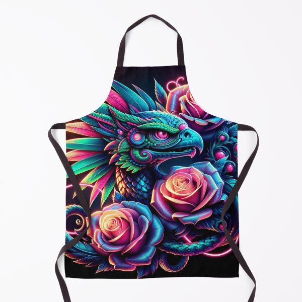 Item preview, Neon Dragon Embrace Mythical Rose Guardian Art designed and sold by WickedAI.