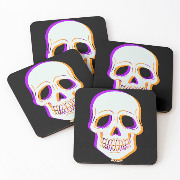 Item preview, 3D Glitch Skull (Orange and Purple Version) designed and sold by JanGrackle.