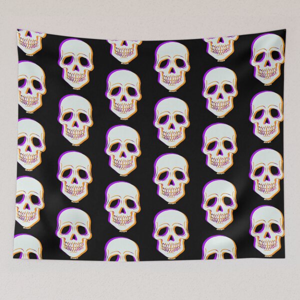 Item preview, 3D Glitch Skull (Orange and Purple Version) designed and sold by JanGrackle.
