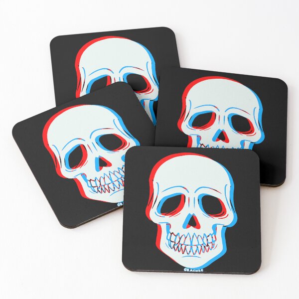 Item preview, 3D Glitch Skull (Red and Blue Version) designed and sold by JanGrackle.