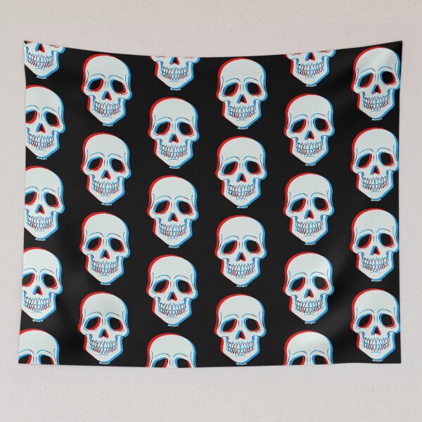 Item preview, 3D Glitch Skull (Red and Blue Version) designed and sold by JanGrackle.