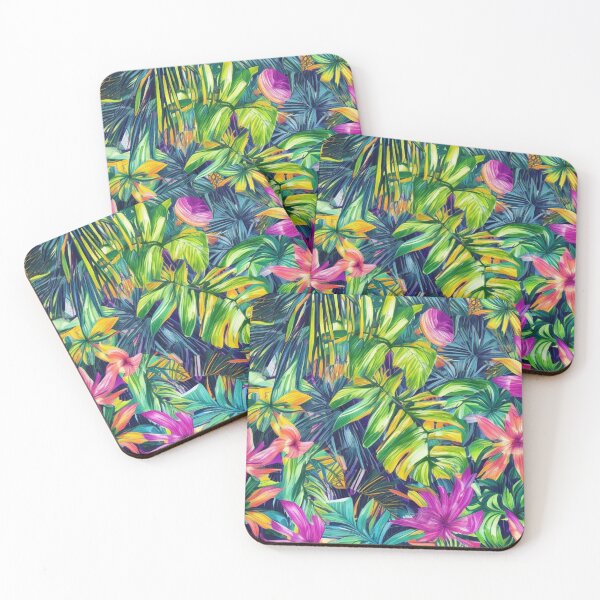 Item preview, Tropical jungle, palm leaves and flowers designed and sold by IlinArt.