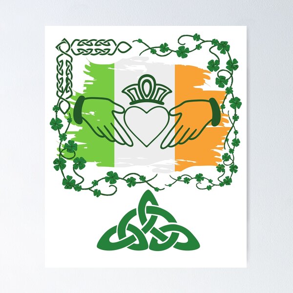 Item preview, Irish  Claddagh ring with Irish flag designed and sold by MCanderart.