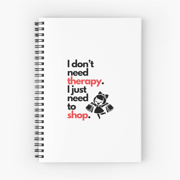 Item preview, "I don't need therapy. I just need to shop." featuring a girl going on a shopping spree - Cute design on designed and sold by ExtraMessages.