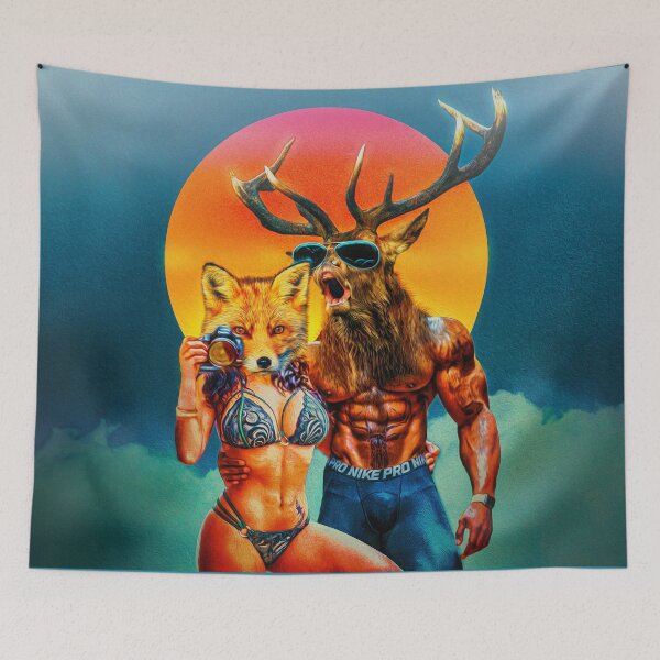 Item preview, Furry couple Deer and Fox on the beach designed and sold by drug-z.