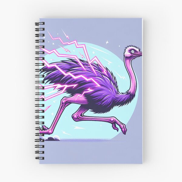 Item preview, $NOSS "Swift Luminescence: Ostrich Unleashing Purple Lightning" designed and sold by zzz888.