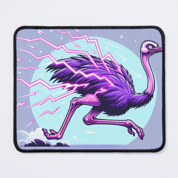 Item preview, $NOSS "Swift Luminescence: Ostrich Unleashing Purple Lightning" designed and sold by zzz888.