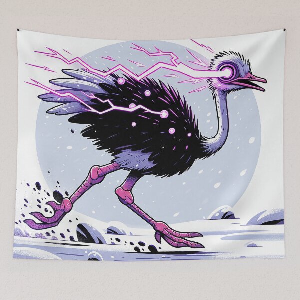 Item preview, $NOSS "Frosty Dash: Ostrich Unleashes Purple Lightning" designed and sold by zzz888.