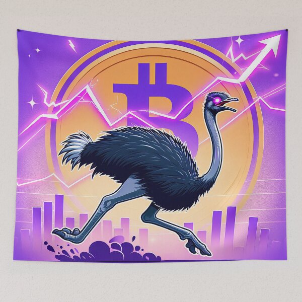 Item preview, $NOSS "Swift Luminescence: Ostrich Unleashing Purple Lightning" designed and sold by zzz888.
