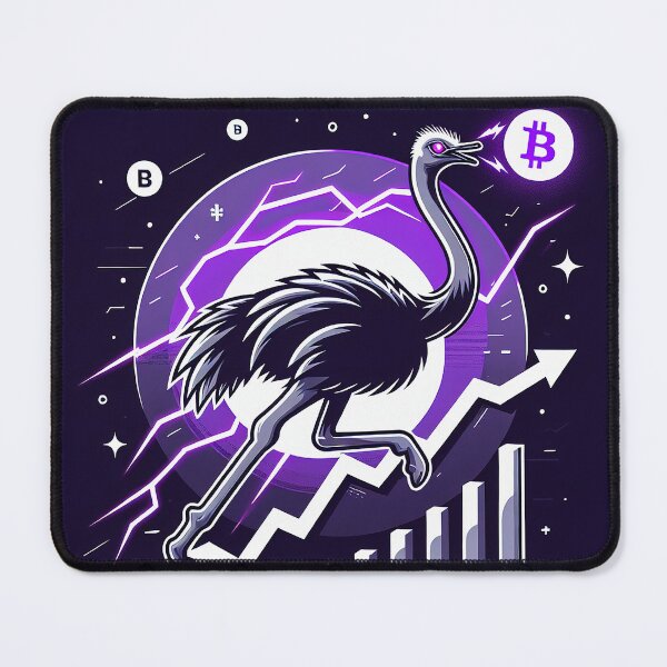 Item preview, $NOSS "Swift Luminescence: Ostrich Unleashing Purple Lightning" designed and sold by zzz888.