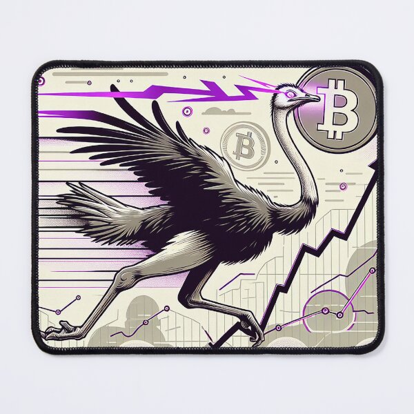 Item preview, $NOSS "Graceful Surge: Ostrich Unleashes Purple Lightning" designed and sold by zzz888.