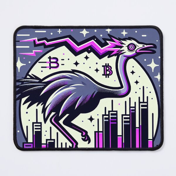 Item preview, $NOSS "Radiant Dash: Ostrich Unleashing Purple Lightning" designed and sold by zzz888.