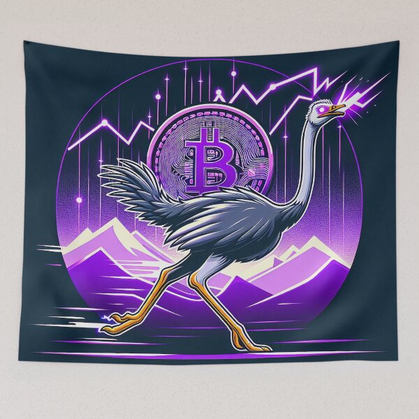 Item preview, $NOSS "Swift Radiance: Ostrich Unleashes Purple Lightning" designed and sold by zzz888.
