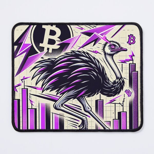 Item preview, $NOSS "Sprint of Elegance: Ostrich Unleashing Purple Lightning" designed and sold by zzz888.
