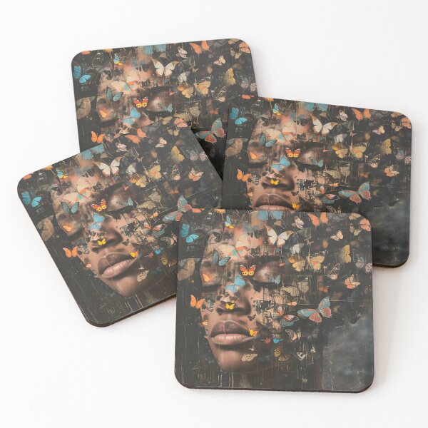 Item preview, Fluttering Soul: Enigmatic Butterfly Portrait designed and sold by pooshda.