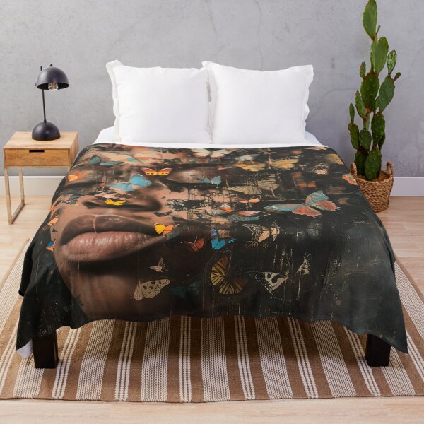 Item preview, Fluttering Soul: Enigmatic Butterfly Portrait designed and sold by pooshda.