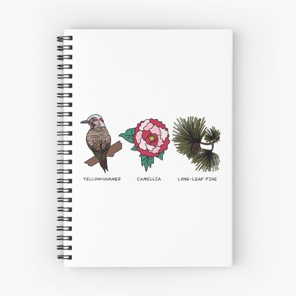Item preview, Alabama - State Bird, State Flower, State Tree (yellowhammer, camellia, long leaf pine) designed and sold by HappyHappyJoJo.