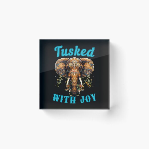 Item preview, Tusked With Joy. colorful elephant designed and sold by ElephantVibes.