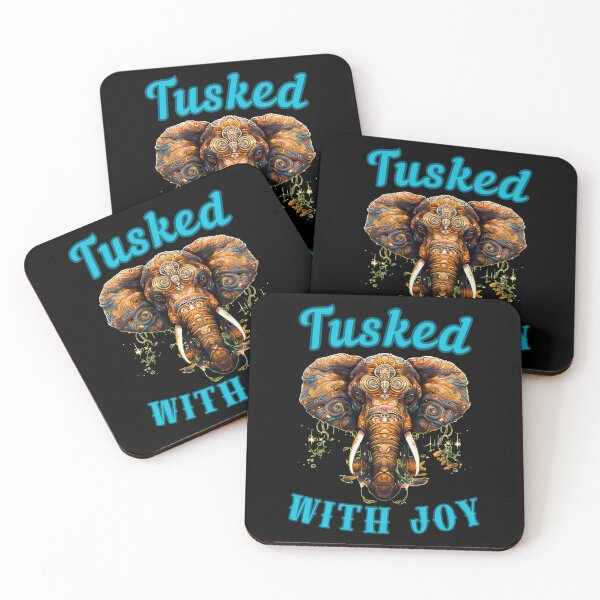 Item preview, Tusked With Joy. colorful elephant designed and sold by ElephantVibes.