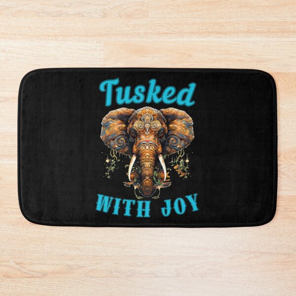 Item preview, Tusked With Joy. colorful elephant designed and sold by ElephantVibes.