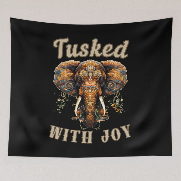 Item preview, Tusked With Joy. elephant face designed and sold by ElephantVibes.