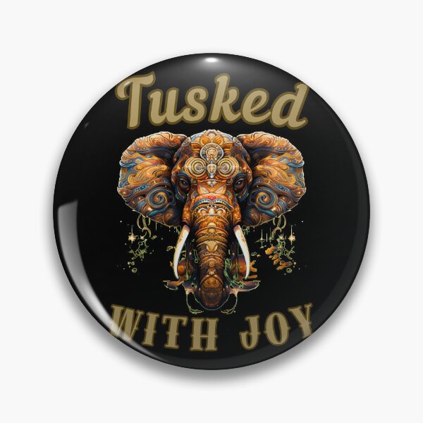 Item preview, Tusked With Joy. elephant portrait designed and sold by ElephantVibes.