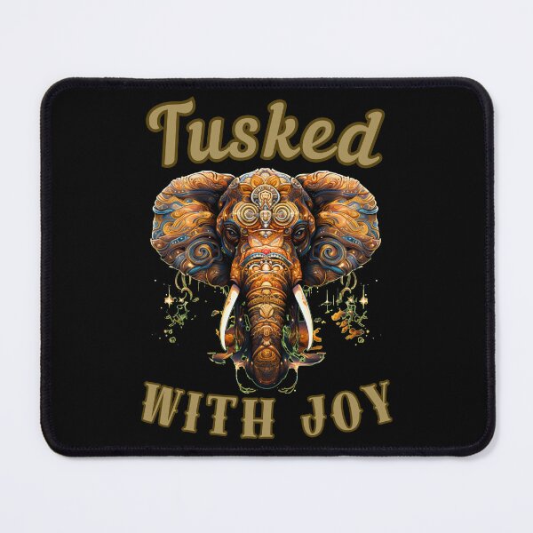 Item preview, Tusked With Joy. elephant portrait designed and sold by ElephantVibes.
