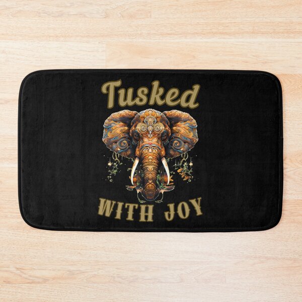 Item preview, Tusked With Joy. elephant portrait designed and sold by ElephantVibes.
