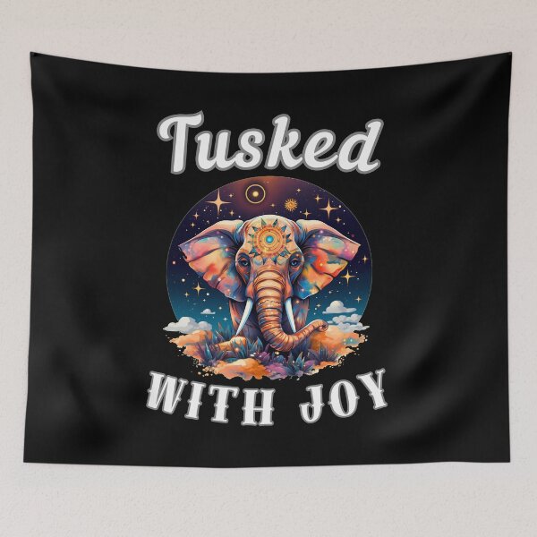 Item preview, Tusked With Joy. watercolor elephant designed and sold by ElephantVibes.