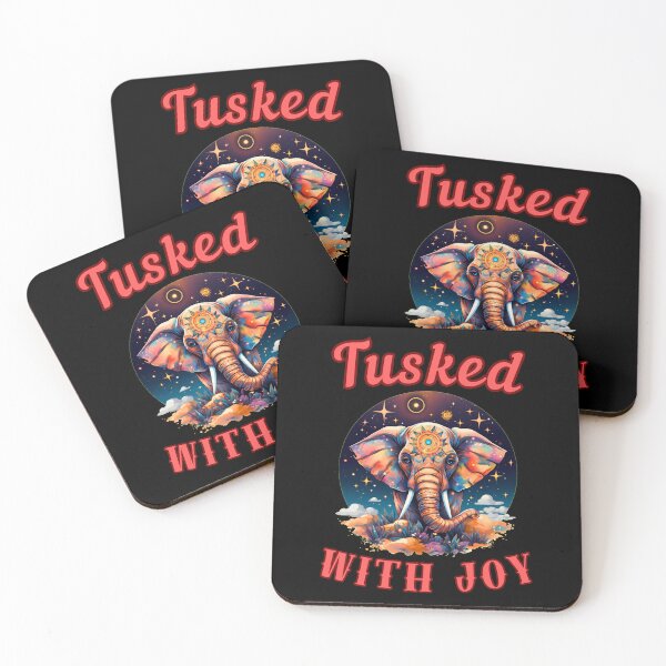 Item preview, Tusked With Joy. elephant saying designed and sold by ElephantVibes.
