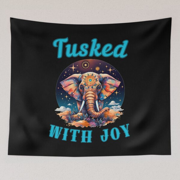 Item preview, Tusked With Joy. happy elephant designed and sold by ElephantVibes.
