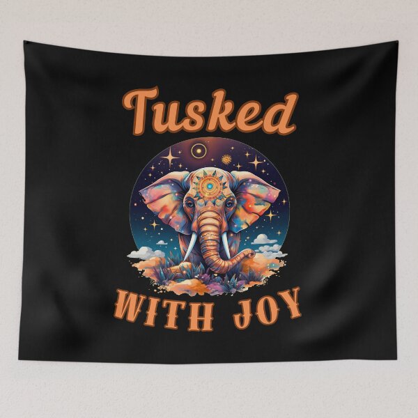 Item preview, Tusked With Joy Flower elephant designed and sold by ElephantVibes.