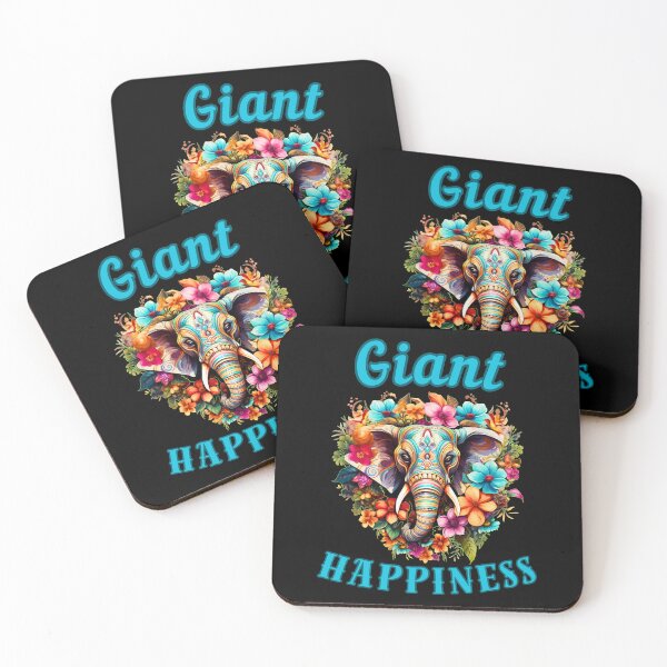 Item preview, Giant Happiness. colorful elephant designed and sold by ElephantVibes.