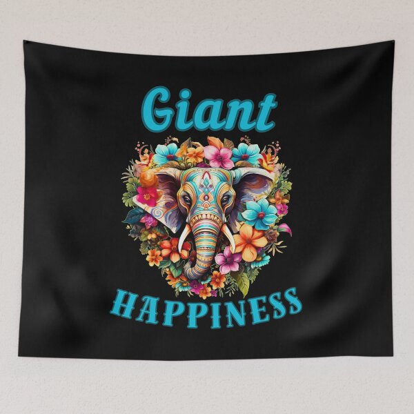 Item preview, Giant Happiness. colorful elephant designed and sold by ElephantVibes.