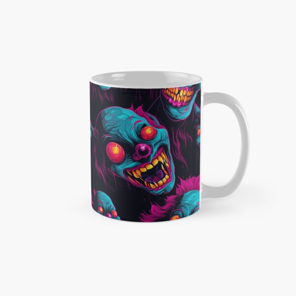 Item preview, Evil clowns synthwave cyberpunk pattern designed and sold by GlitchGrotesque.