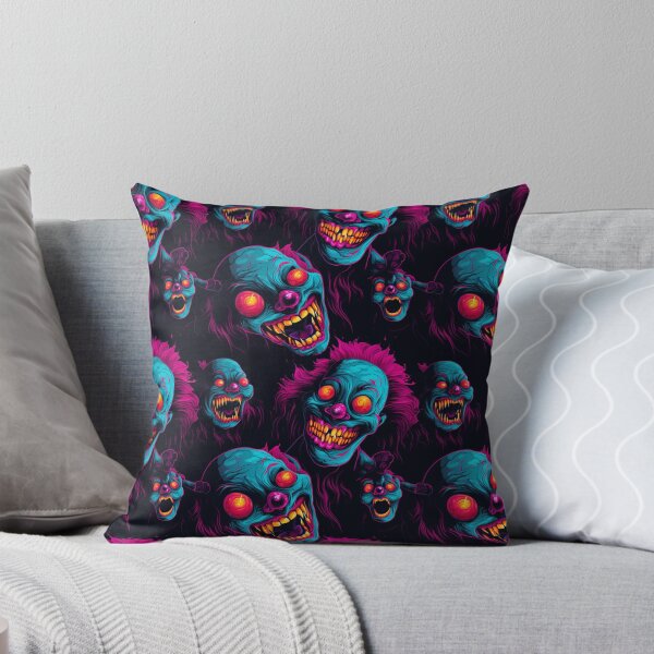 Item preview, Evil clowns synthwave cyberpunk pattern designed and sold by GlitchGrotesque.