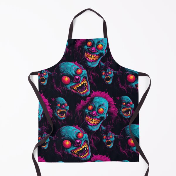 Item preview, Evil clowns synthwave cyberpunk pattern designed and sold by GlitchGrotesque.