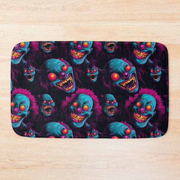 Item preview, Evil clowns synthwave cyberpunk pattern designed and sold by GlitchGrotesque.