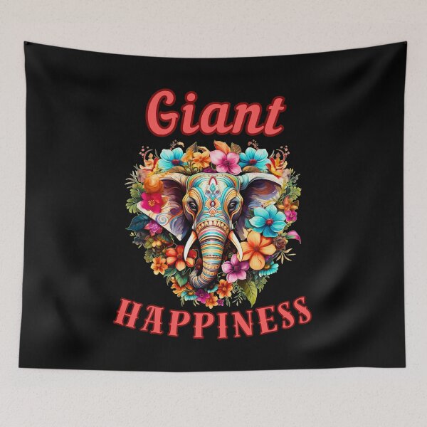 Item preview, Giant Happiness. elephant head designed and sold by ElephantVibes.