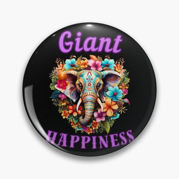 Item preview, Giant Happiness. elephant portrait designed and sold by ElephantVibes.