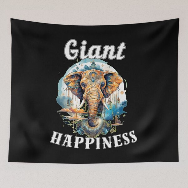 Item preview, Giant Happiness. watercolor elephant designed and sold by ElephantVibes.
