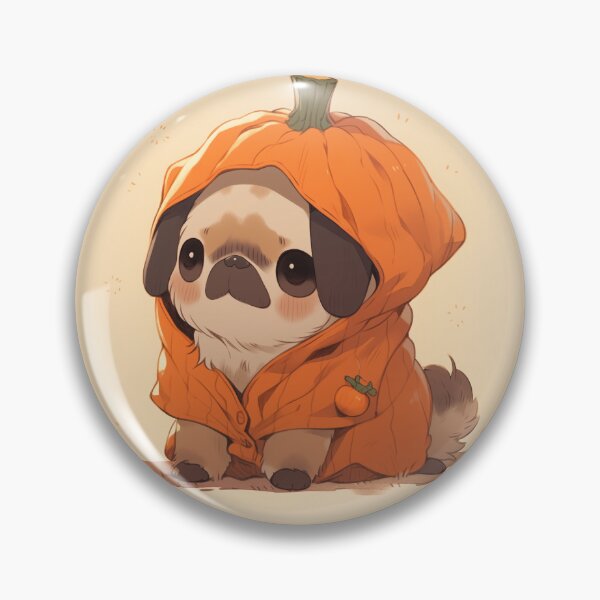 Item preview, Pug Wearing Pumpkin Costume designed and sold by Evanssdas.