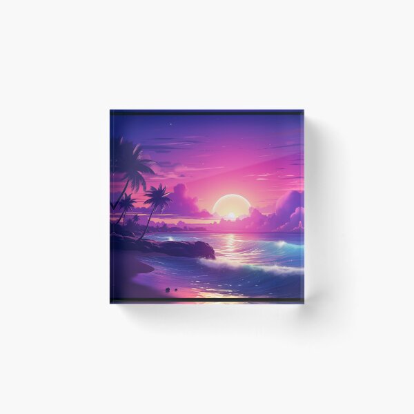 Item preview, Tropical Twilight Tapestry: Synthwave Serenity designed and sold by Mullet Monkey.