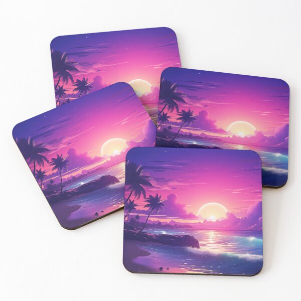 Item preview, Tropical Twilight Tapestry: Synthwave Serenity designed and sold by Mullet Monkey.
