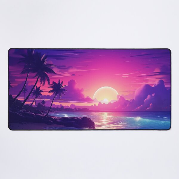 Item preview, Tropical Twilight Tapestry: Synthwave Serenity designed and sold by Mullet Monkey.