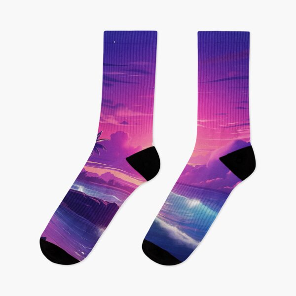 Item preview, Tropical Twilight Tapestry: Synthwave Serenity designed and sold by Mullet Monkey.