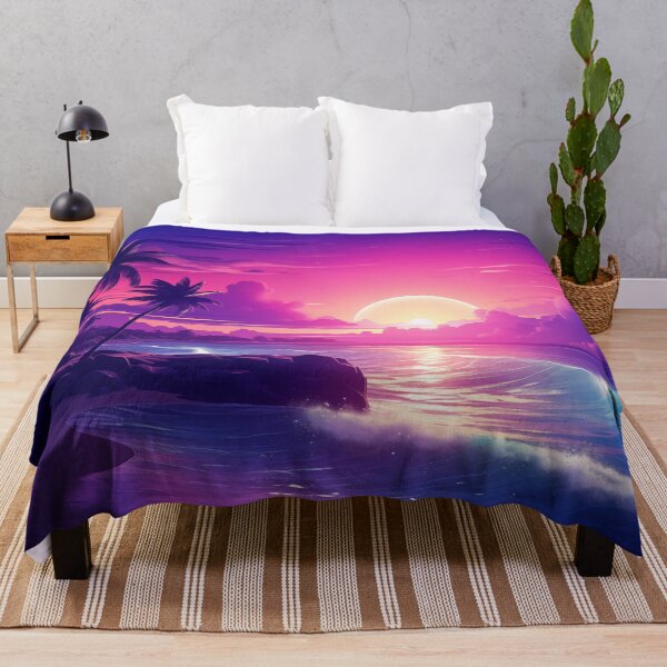 Item preview, Tropical Twilight Tapestry: Synthwave Serenity designed and sold by Mullet Monkey.