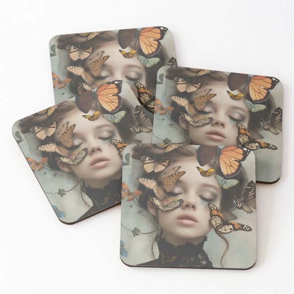 Item preview, Whispering Wings: Ethereal Butterfly Portrait designed and sold by pooshda.