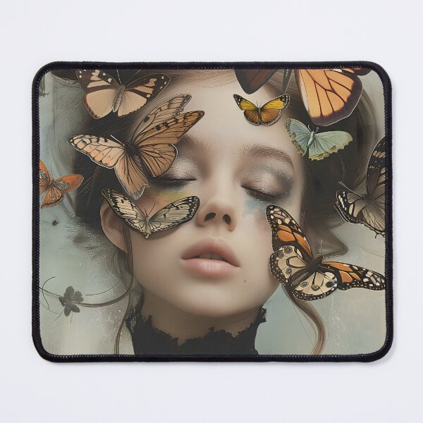 Item preview, Whispering Wings: Ethereal Butterfly Portrait designed and sold by pooshda.
